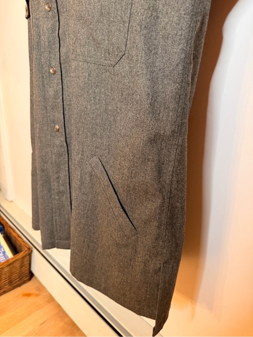 Vintage RALPH Ralph Lauren Blue Label Gray Button-Front Casual Shirt Jacket - Picture 7 of 8